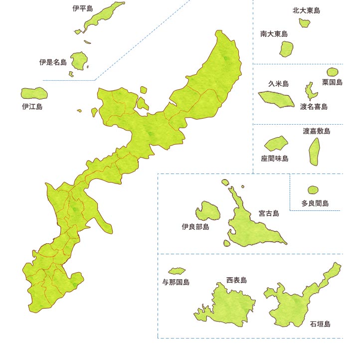 地図: おきなわの特産品マップ